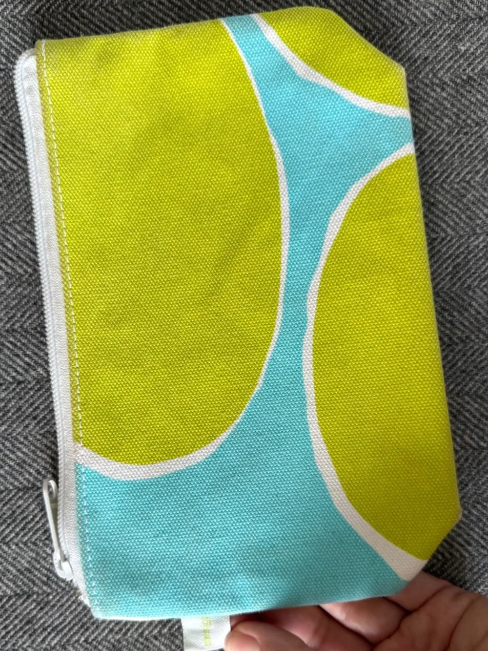 NWOT, SEE DESIGN, COLORFUL COTTON CANVAS, ZIPPERED POUCH